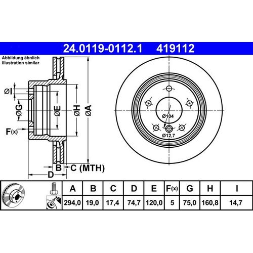 2 STÜCK ATE 24.0119-0112.1 - HINTERACHSE FÜR BMW Z4 E85