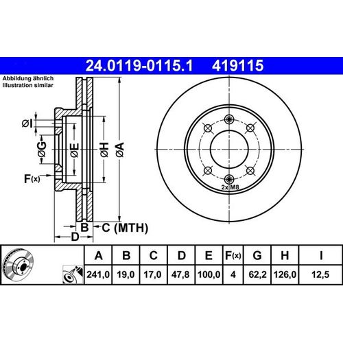 2 STÜCK ATE 24.0119-0115.1 VORDERACHSE FÜR HYUNDAI GETZ TB