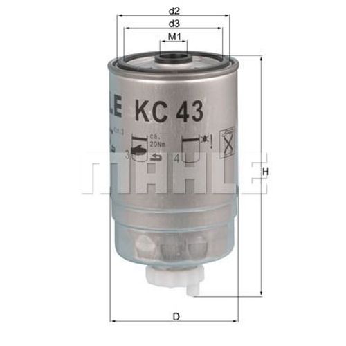 KRAFTSTOFFFILTER MAHLE KC 43 FÜR IVECO DAILY III