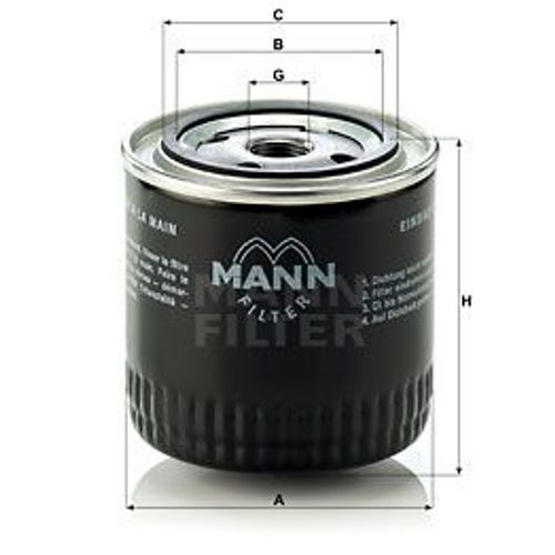 ÖLFILTER MANN-FILTER W 920/17 FÜR PORSCHE 914