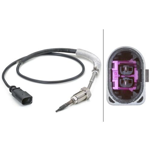 Sensor, Abgastemperatur, HELLA 6PT 014 494-261, für VW Caddy III