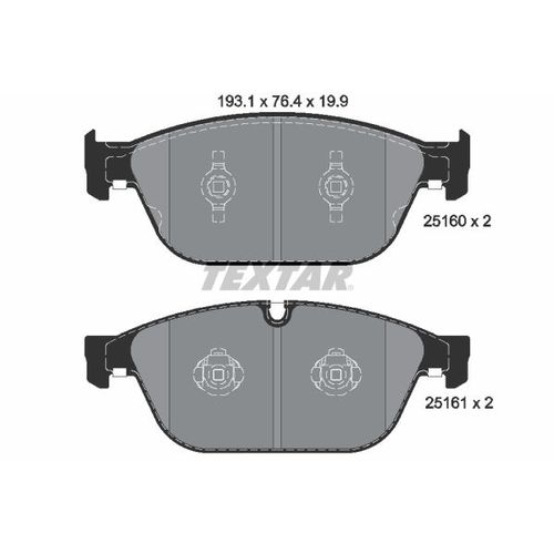 BREMSBELAGSATZ TEXTAR 2516002 - VORDERACHSE FÜR AUDI A8 4H2 4H8 4HC 4HL