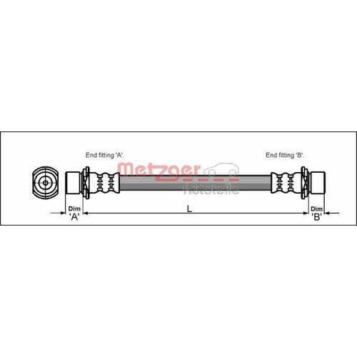 BREMSSCHLAUCH METZGER 4112178 FÜR TOYOTA PREVIA R1 R2